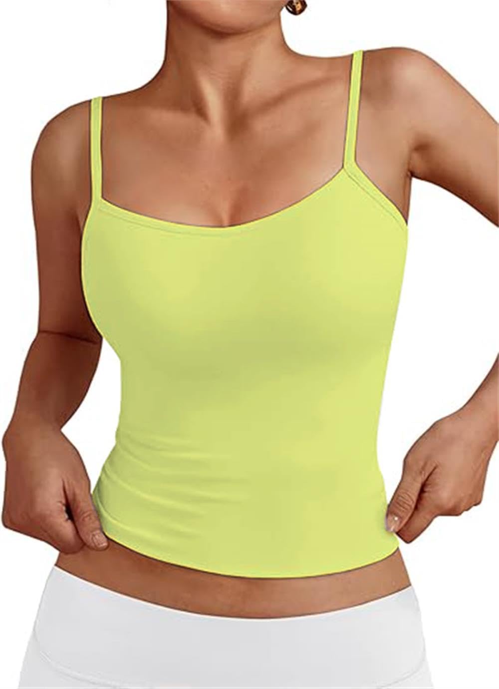 OYIGELZ Damen Summer Tank Top Ärmelloser Slim Fit Tops Basic Shirt Summer Camisole Tops Streetwear