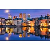 TWYYDP Puzzle für Erwachsene 1000 Teile,Niederländische Gebäude, Flüsse und Immobilienpreise Holzpuzzle,Spiele für Ältere Menschen