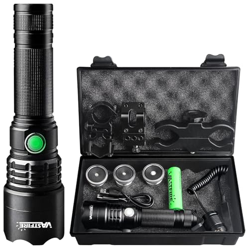 VASTFIRE Rojo Verde Blanco Predator Luz LED Táctica Linterna Zoom Foco Ajustable Linterna para Caza y Pesca Coyote Cerdo Varmint