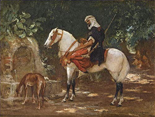 Peinture à l'huile UN CAVALRYMAN MONTÉ faite main par des professeurs d'art