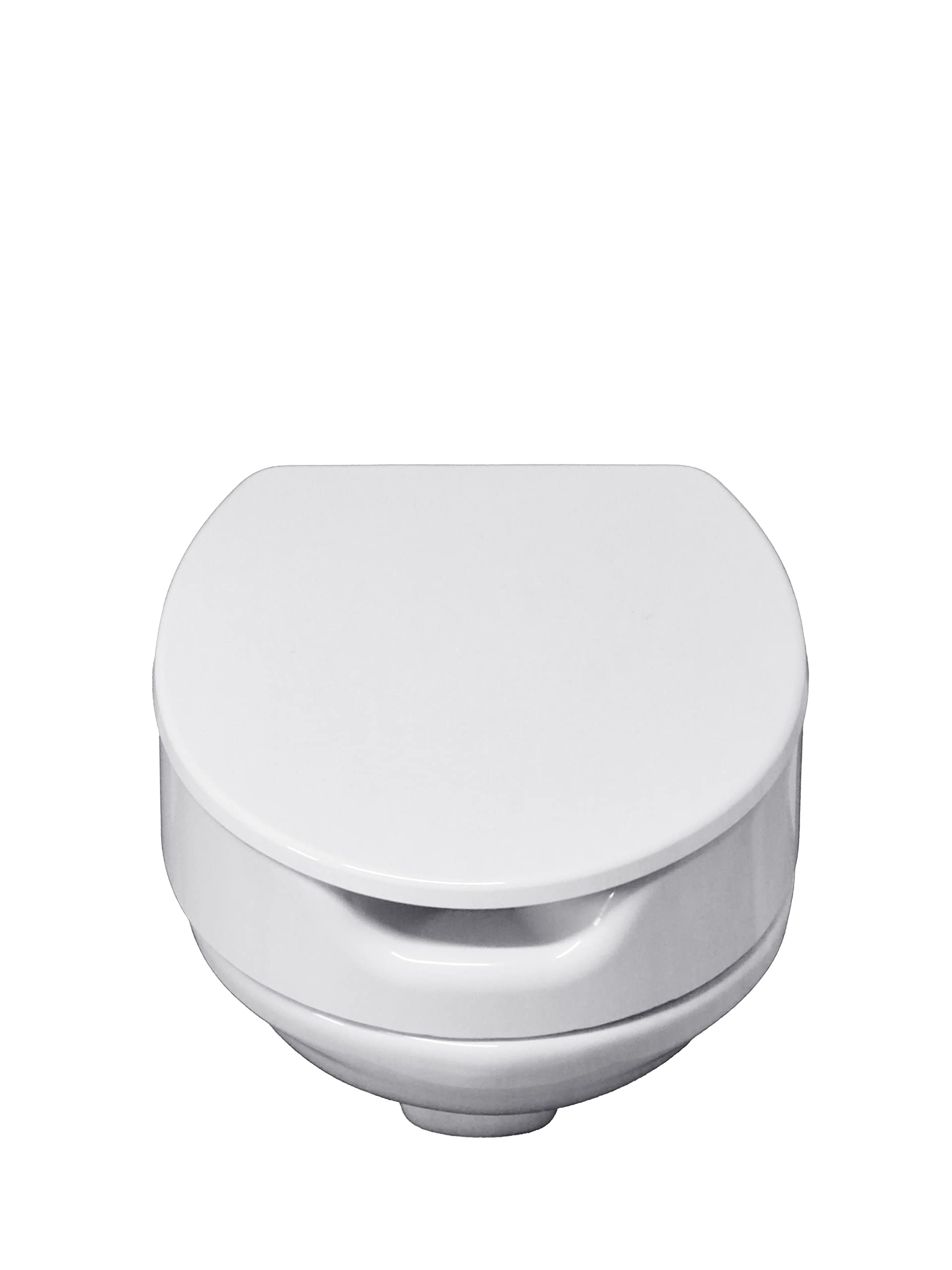 HYTO Toilettensitzerhöhung 12 cm mit stabilem Scharnier aus Edelstahl und Deckel, WC Sitzerhöhung für Senioren, Hoher Toilettensitz 12 cm, Sitzbrett für Senioren, Weiß | Stabiles Scharnier aus Edelstahl, Für Senioren, Hoher Toilettensitz
