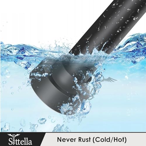 Image of SITTELLA (155Cm To 290Cm) Extendable Shower Curtain Tension Rod Non-Drilling Anti-Skid Spring Pull Rod - Stainless Steel, Black