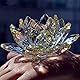 TYGJB Feine Quarz Kristallglas Lotus Blume Natursteine Mineralien Feng Shui Kugel Kristalle Blumen Hochzeit Souvenirs (Blau)