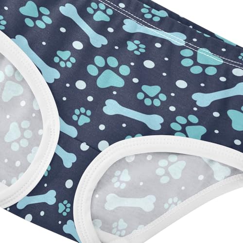 Girls Underwear Soft Cotton Paw Bone Print Kids Panties in Sizes 2/3t, 4t, 5t, 6 and 84
