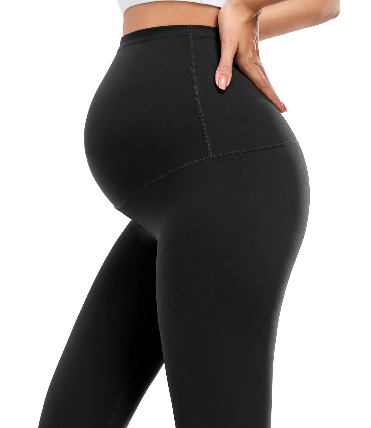 wirarpa Leggings de Maternidad para Mujer, de 63 cm, para Entrenamiento, con Soporte Abdominal Suave, para Yoga