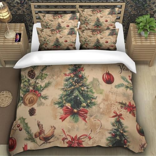 Housse de couette Noël 135x200 lit simple microfibre imprimé 3D - 5