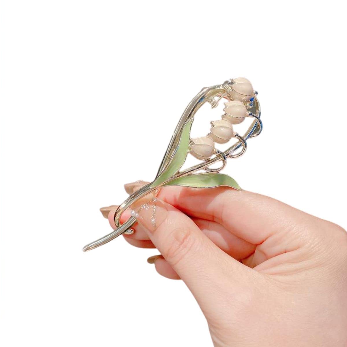 bacchette per capelli, Clip N Twist Francese, mollette scorrevoli, fermaglio for capelli, forcine for fissare lo chignon, clip twist in lega con mughetto Forcina for capelli con una parola Accessori f