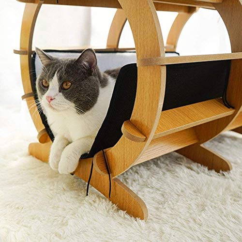 Mobilier pour chat d'exception avec double plateforme et roue 55x45