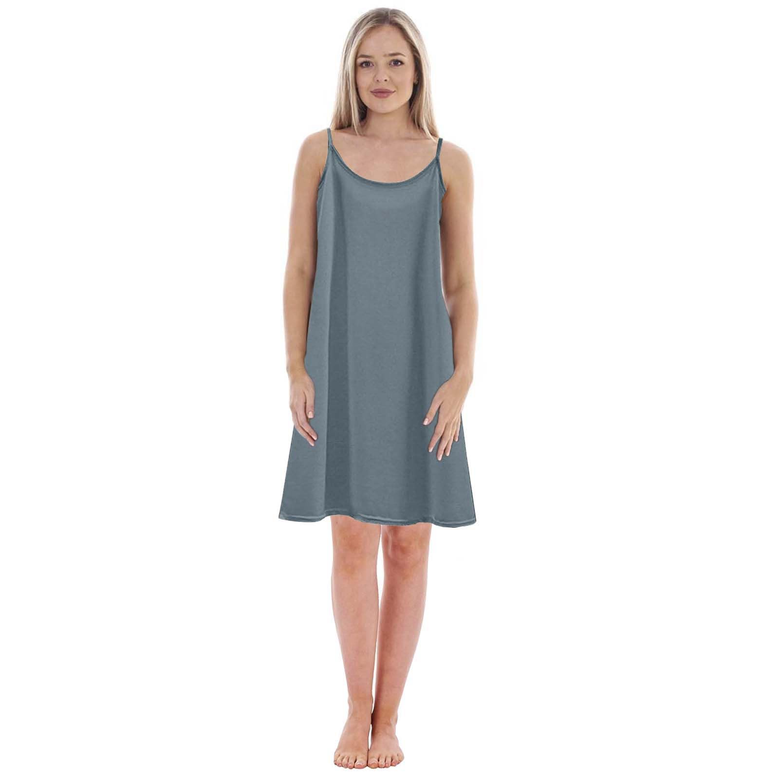 Générique Nuisette Longue Femme Soie Sensuelle Chemise de Nuit Femme Sexy Chic col en u Robe de Chambre Femme sans Manches Bretelles Spaghetti Sling Vêtements de Nuit Ete Lingerie Couleur Unie