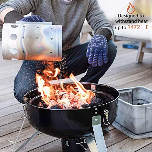 GEEKHOM Guanti da Grill, Fesistenti al Calore Fino...