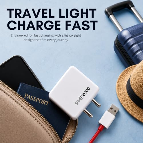 Image of Umake 80W SuperVOOC Fast Charger Adapter, USB-A Wall Charger with Smart IC Protection, High-Speed Charging Compatible with OnePlus 13 /12 /11, Nord Series, Oppo, Realme, Vivo Smartphones - White
