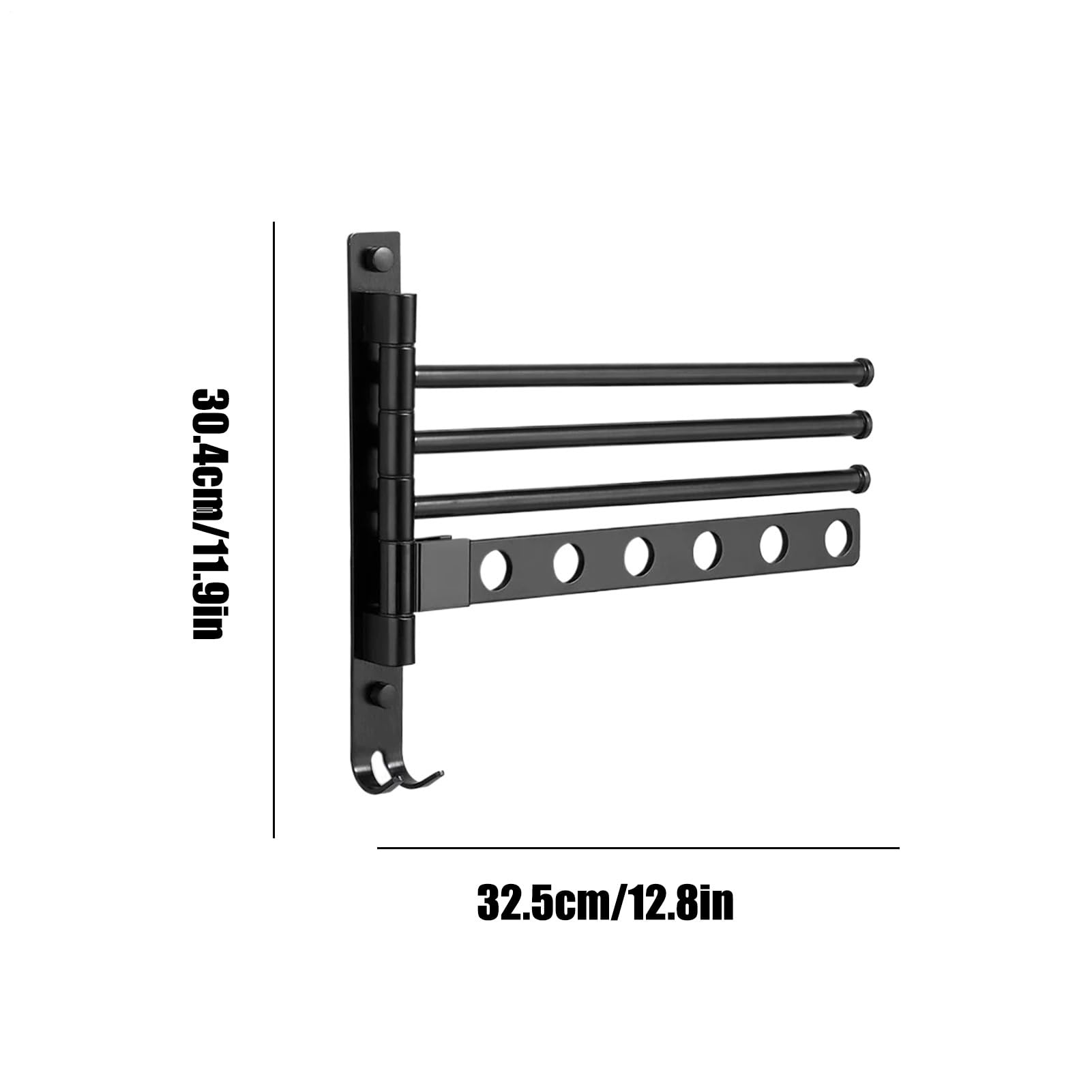 Portasciugamani da bagno Organizer Appendini Girevole In Alluminio | Portasciugamani Da Bagno Girevole A 4 Bracci Bagno, cucina, lavanderia, palestra, doccia, hotel, appartamento, balcone