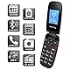CHAKEYAKE Seniorenhandy ohne Vertrag, Klapphandy Mobiltelefon mit Großen Tasten, 2G GSM Handy für Senioren mit 1.7 Zoll Farbdisplay, Dual SIM, SOS Notruftaste, Taschenlampe (Schwarz Rot)