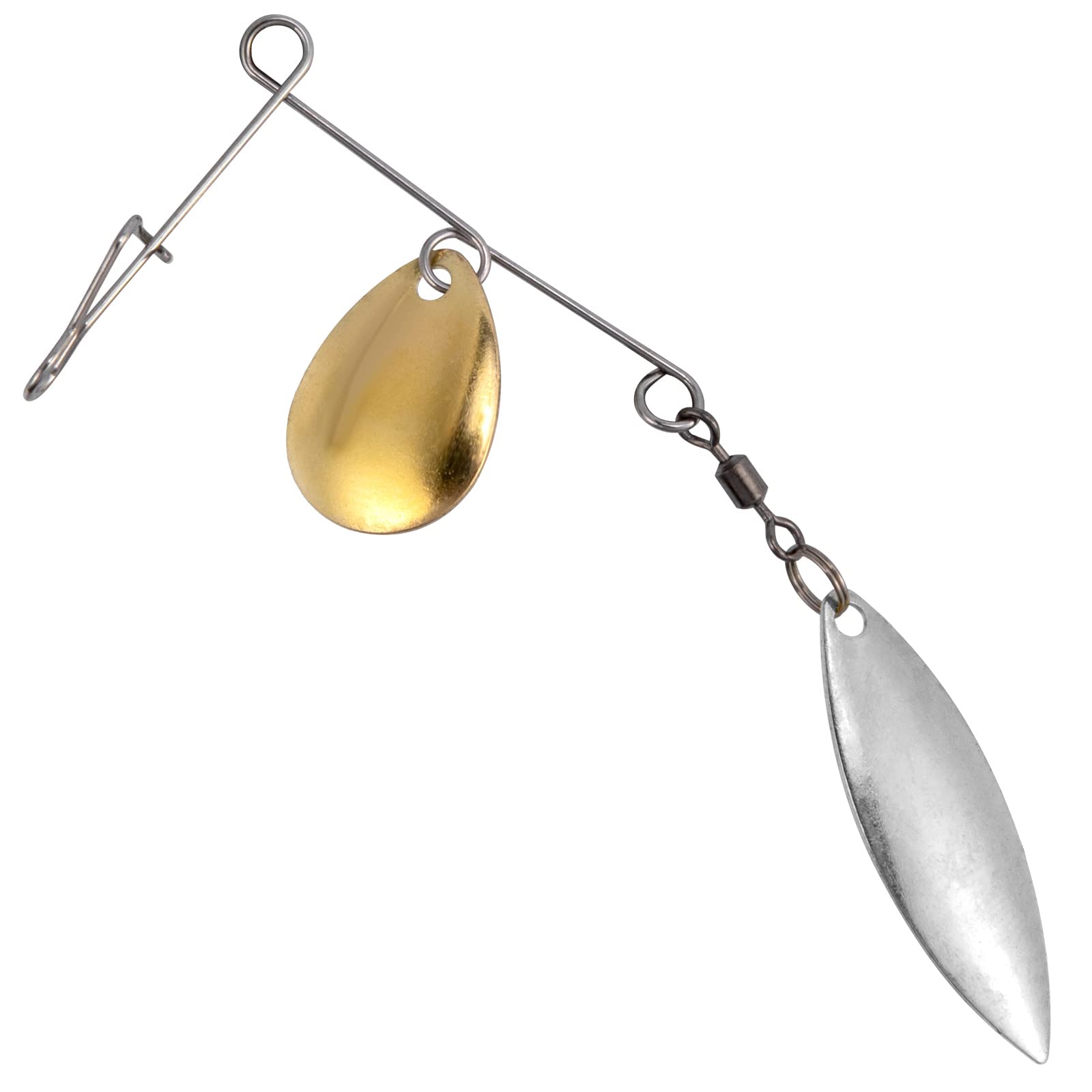 Dr.Fish 10 Pack Fishing Spinnerbait Wire Colorado Willow Spinner Blades Jig Spinner Lure Making Supplies Wire Bass Crappie Fishing Lures Spinner Shaft Accessories