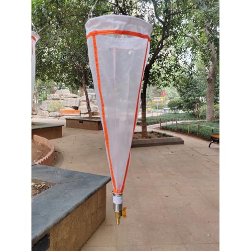 ERRULAN 625/500 Mesh Plankton Tow net - - 23.62in Long, 8.27in in Diameter, 20/25 ?m Plankton Collection net, Thickened Experimental Nylon for Collecting phytoplankton, Protozoa(25 Micron)