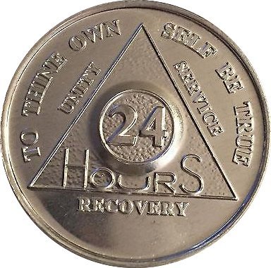 Aluminum 24 Hour AA Alcoholics Anonymous Chips Medallions 24hrs