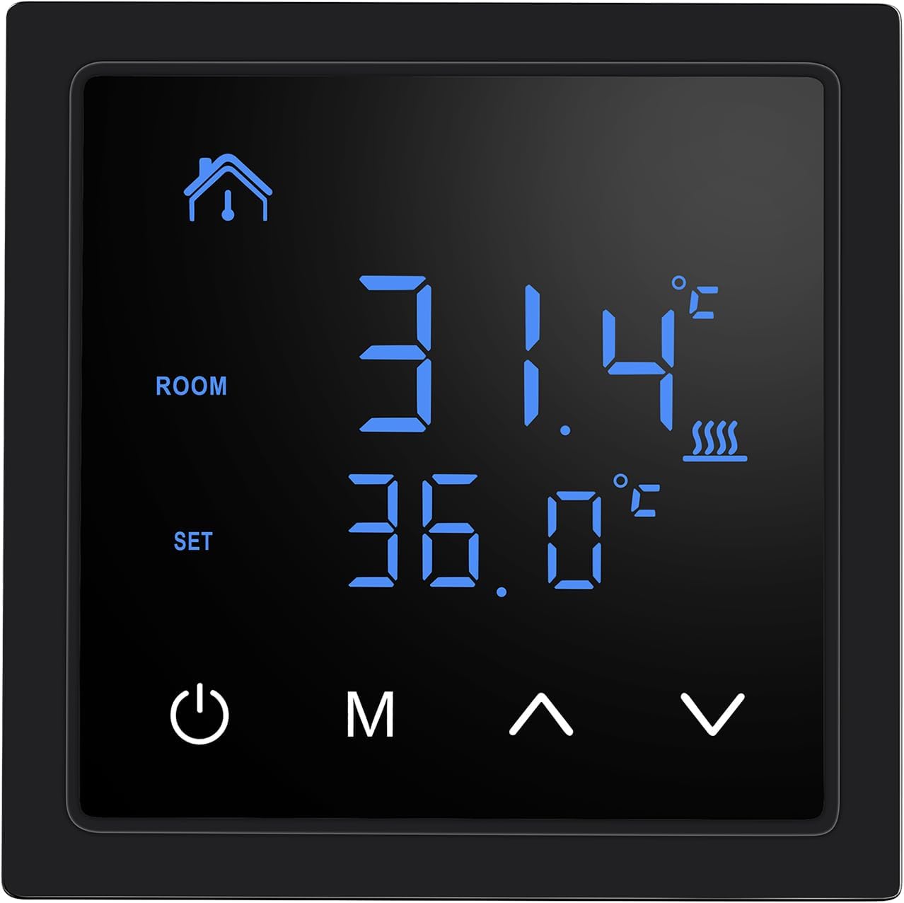 HELEMIY Smart Thermostat 16A Floor Heating Temperature Controller with LED Touch Screen 85-265V Electric Heating Control