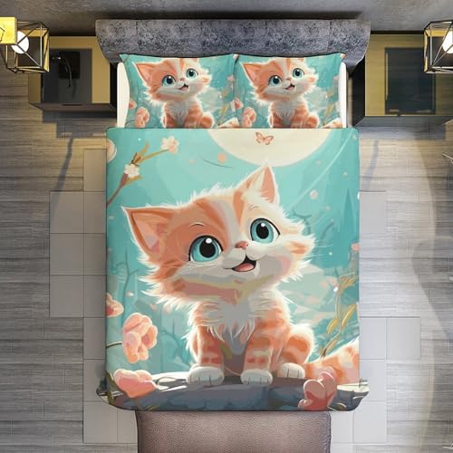 Parure de lit motif chats mignons housse de couette grand lit pour nuits douces - 8