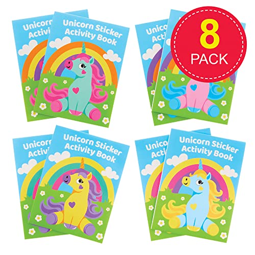 Baker Ross FX810 Unicorn Sticker Activity Books, Pack of 8, Sticker Book Party Bag Fillers for Kids, Pastel colors - Image 2