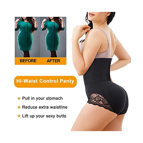 GAODI-Nebility-Women-Body-Shaper-Butt-Lifter-Hi-Waist-Panty-Seamless-Waist-Trainer-Tummy-Control-Shapewear Nebility Women Body Shaper Butt Lifter Hi-Waist Panty Seamless Waist Trainer Tummy Control Shapewear (XL/2XL, Black)