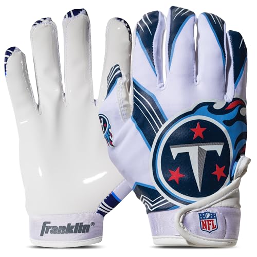 Image of Franklin Sports Youth NFL Football Receiver Gloves - Kids Football Gloves Pair - NFL Team Logos and Silicone Palm