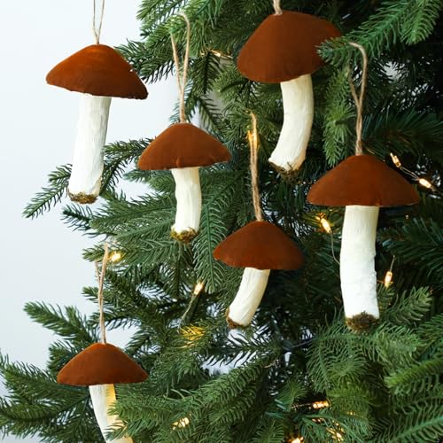 Vertintong 6 Pcs Christmas Mushroom Ornaments...