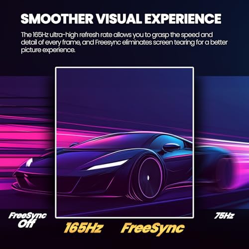 Image of CRUA 34 Inch Curved Gaming Monitor, 21:9 WQHD 3440x1440 165Hz /144Hz 1500R Ultrawide Computer Monitor Support Freesync, PIP /PBP, 120% sRGB, HDMI 2.0 & DP 1.4, Wall Mountable /Tilt Adjustable-Black