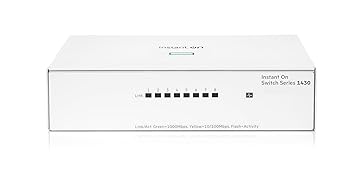 Aruba Instant On 1430 8-Port Gb Unmanaged Switch | 8X 1G Ports | Fanless | US Cord (R8R45A#ABA)