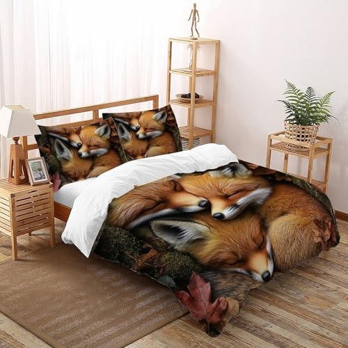 Housse de couette Super King renard microfibres 260x220cm - 2