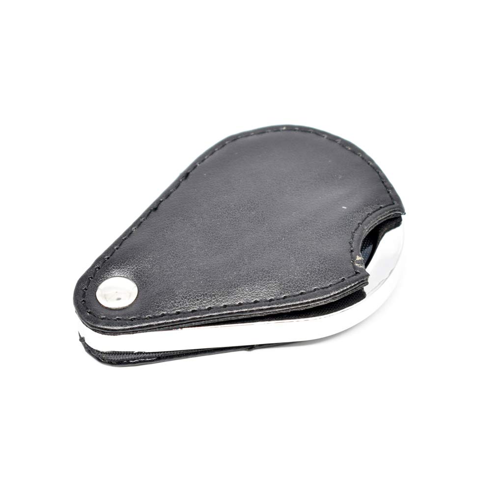 EUQKKWLOY Vergrößerungsgläser, Lern- und Hobbyvergrößerungsgläser, tragbare kleine Handlupe 10x40 mm, Faltbare Mini-Taschenlupe aus Leder mit schwarzer Schutzhülle zum Einkaufen