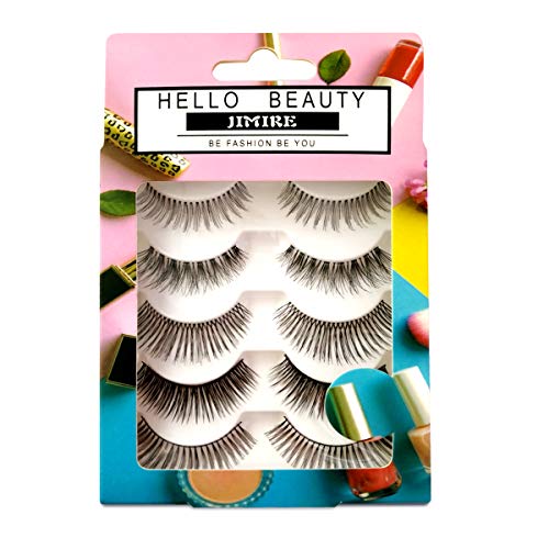JIMIRE False Eyelashes 5 Pairs Lashes 5 Styles Variety Fake Lashes Pack
