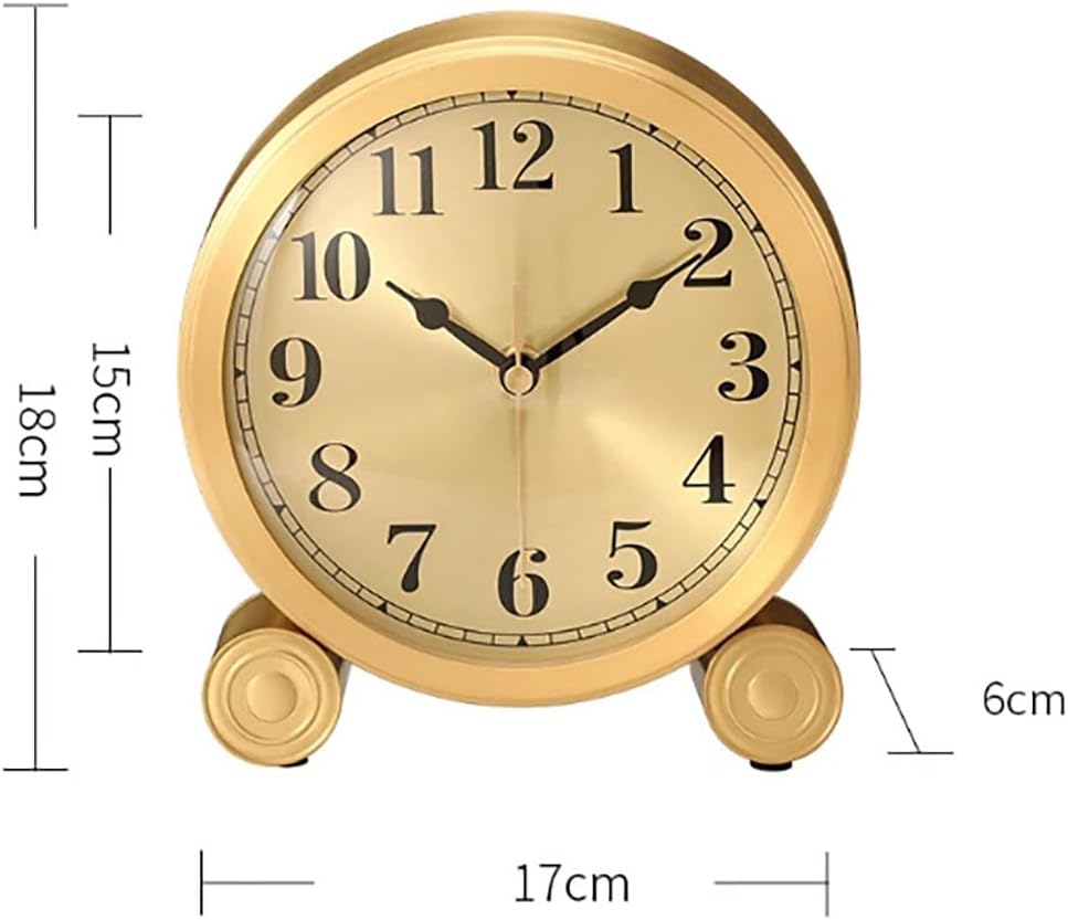 Vintage Table Top Clock,Antique Mantel Clock,Battery Operated,Silent Quartz Movement,Decorative Desk Table Clock for Office,Living Room,Bed Room