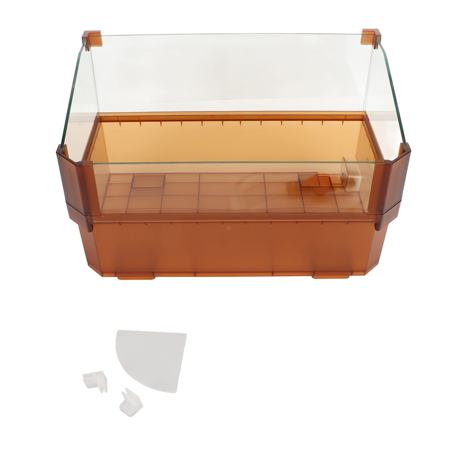 Tanque de Tortugas de Vidrio, hábitat para Tortugas acuáticas con diseño antiescape, recinto de Vidrio Transparente y Reforzado para pequeñas Tortugas, Peces, galápagos, cangrejos