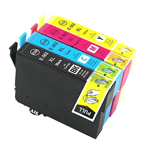 Teng® - Cartuchos de tinta de repuesto para Epson 502XL, Epson Expression Home XP-5105 XP-5100, Workforce WF-2865DWF WF-2860DWF (1 negro, 1 cian, 1 magenta, 1 amarillo)