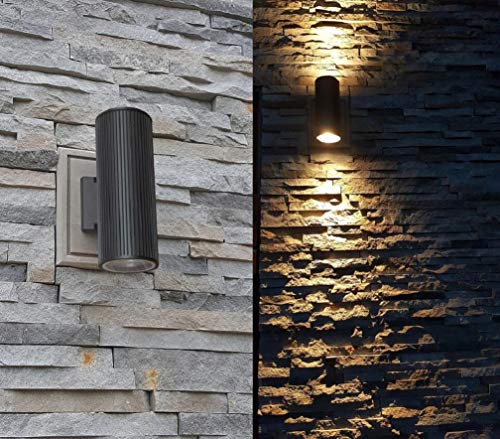 Zuukole Outdoor Wall Light, Exterior Lighting - Etl Listed, Die-Casting Aluminum Waterproof Wall Mount Cylinder Design - Up Down Light Fixture For Porch, Backyard And Patio(Black) #TOP1