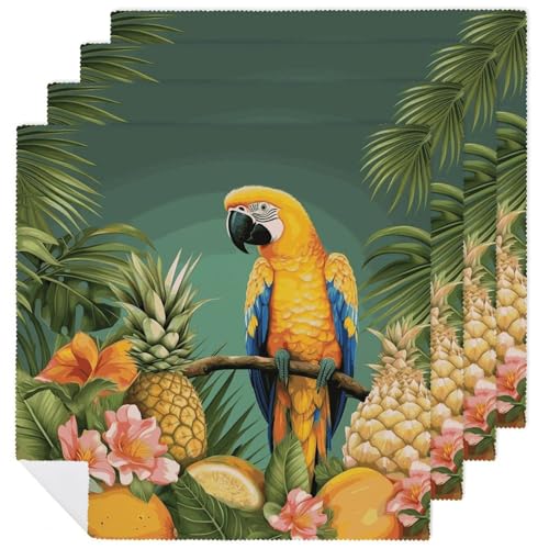 Servilletas de Tela Summer Parrot Pineapple 4 PCS miniatura 1