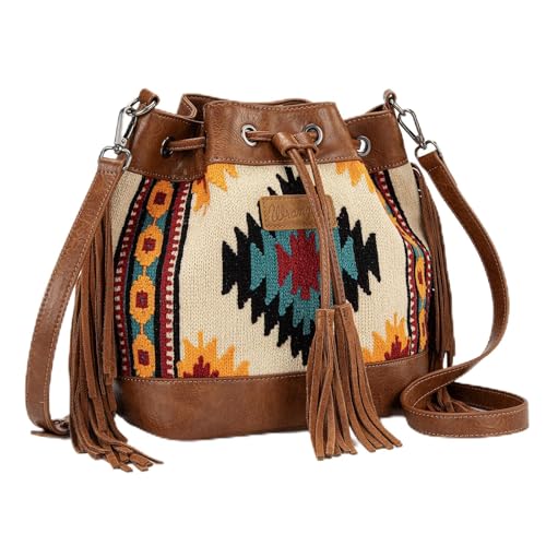 Image of Wrangler Hobo Bags for Women Designer Aztec Bucket Purses Western Tapestry Shoulder Handbags