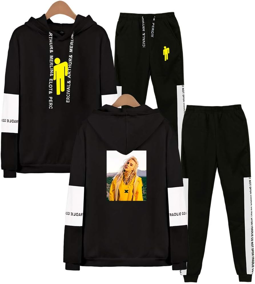 Unisex Billie Eilish Hoddie Pullover Sweatshirt & Pants Sweatpants Foot Pants Set