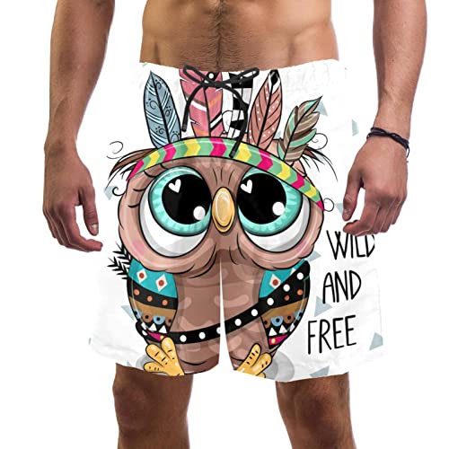 Maillots de bain pour hommes hibou short de plage séchage rapide