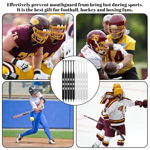 YBEATY 10 Pack Football Mouth Guard Tether Only Universal Football Mouth Guard Replacement Strap Mouthpiece Strap Tether for Youth Teens Sports Basketball Football Boxing Hockey - Thumbnail 5