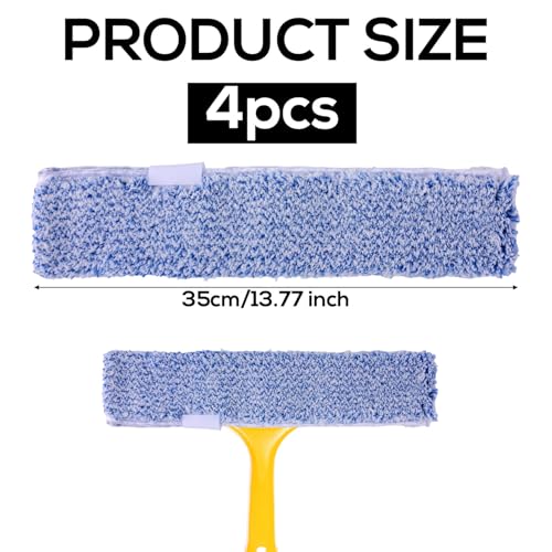 Image of 4 Pack Microfiber Window Cleaning Refill Replacement, 14 inch Reusable & Washable Squeegee Cloth Sleeve Compatible with MR.SIGA Window Glass Cleaning Tools Home and Office