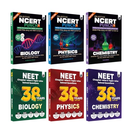 Image of (Old Edition) PW NEET Objective NCERT Punch 4.0 & 38 NEET Previous Year Solved Papers (2025 - 1988) PYQ | Physics, Chemistry, Biology Combo Set of 6 Books For NEET 2026 Exam