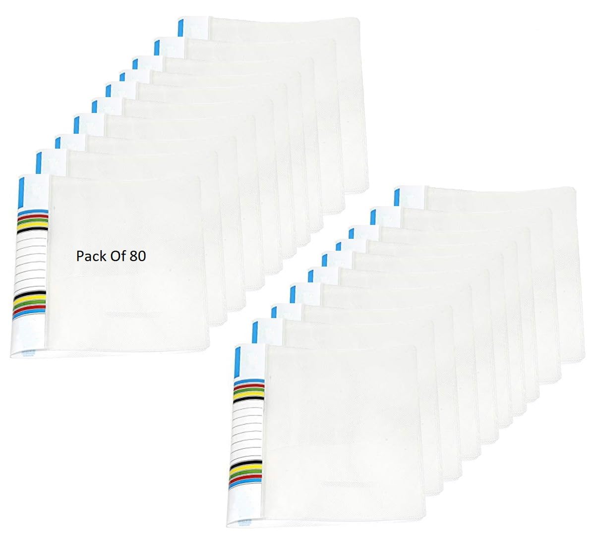 Shining Zon A4/ Full scap/Legal Size Transparent Report File Folder with Plastic Clip for Certificates Office Documents Reports Page Holder Presentation (Pack of 80, White)