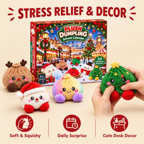 Christmas Plush Dumpling Advent Calendar 2026, 24 Days Countdown Calendar, Festive Holiday Gift Adults - image 5