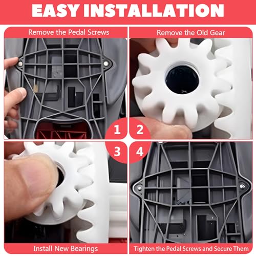 Piriuuo 4 Stück Spin Mop Ersatzteile, Mop Pedalbesen Zahnrad Ersatz für Spin Mop-Eimerkupplungslager-Zahnradräder Ersatz für Einweg-Lagerkettenräder und Pedalreparatur für Vileda und Weitere