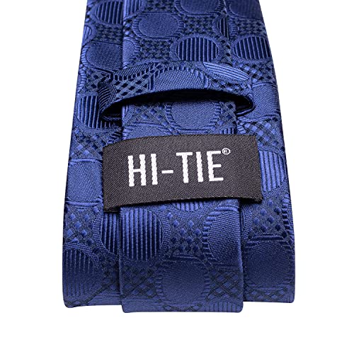 Image of Hi-Tie Men's Silk Ties Formal Woven Classic Necktie Pocket Square Cufflinks Lapel Pin Set Wedding Business