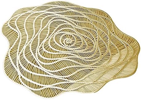 KIPPOTCD Placemats New Table Mats Coasters Coasters Kitchen Table Mats Placemats Hollow Table Decoration Mats Coasters Home Decor (Color Gold)