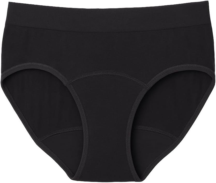 The Period Company Flow Stretch Bikini Absorbent Period Underwear for Women Heavy Flow — Leak Resistant Panties Women, Black