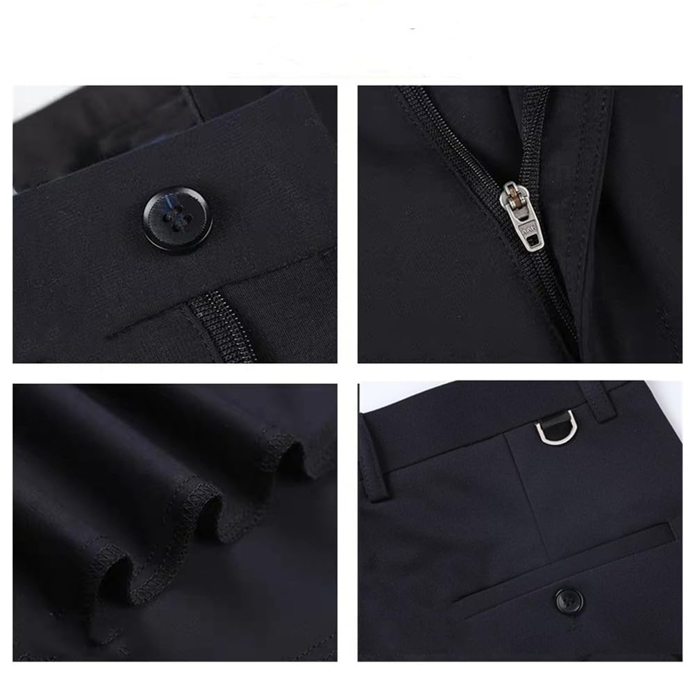 Pantaloni elasticizzati Comfort Slim Fit Business Dress Pants Uomo High Stretch Straight Fit Pantaloni
