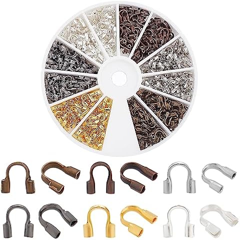PH PandaHall 540pcs Mixed Colour Brass Wire Protectors Cover